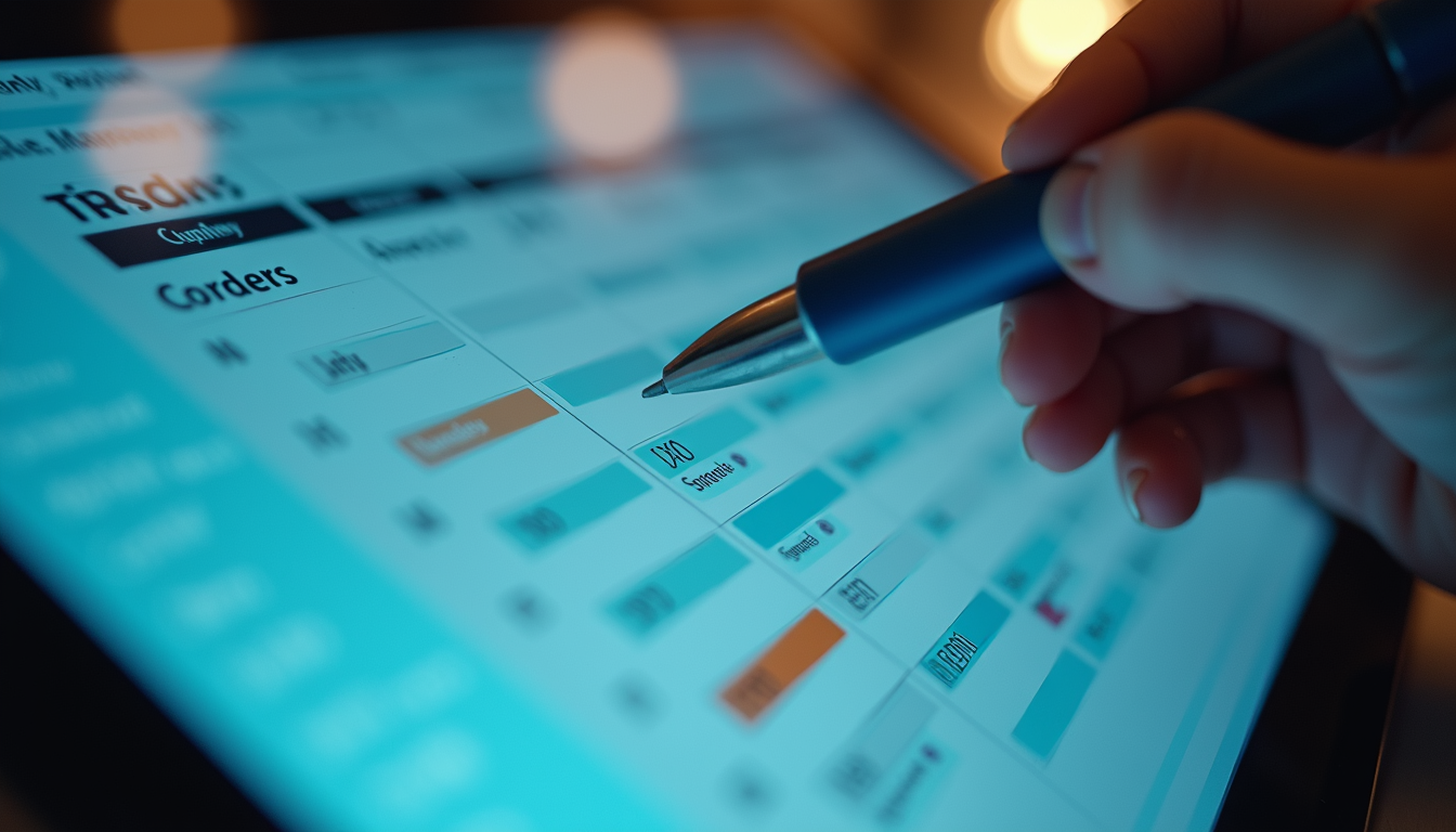 A digital calendar showcasing organized tasks for better planning.