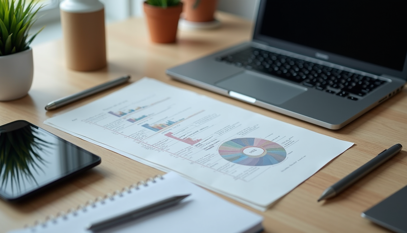 A well-organized office desk illustrating productivity tools in action.